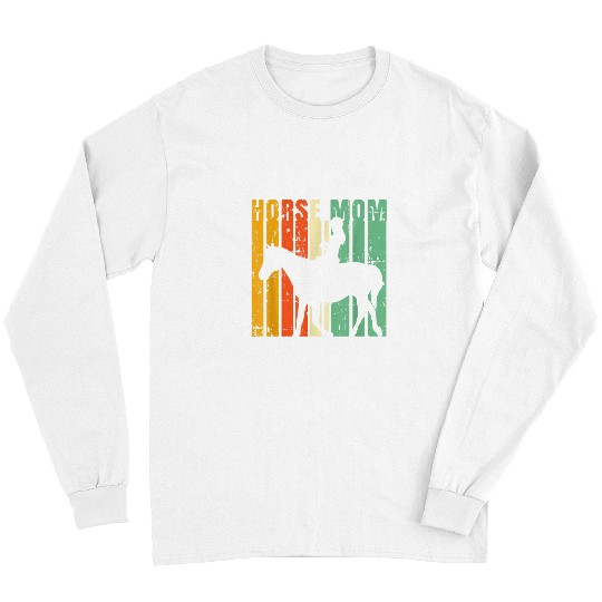 Horse Lover Retro Horse Mom Horseback Rider Equestrian Riding Jockeys Long Sleeves