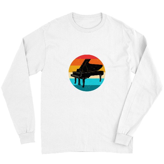 Funny Piano Music Great Piano Silhouette Gift Music Pianist Long Sleeves