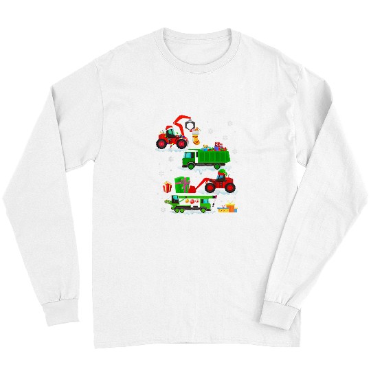 Christmas Crane Truck Construction Santa Toddler Kids Boys 22 Long Sleeves