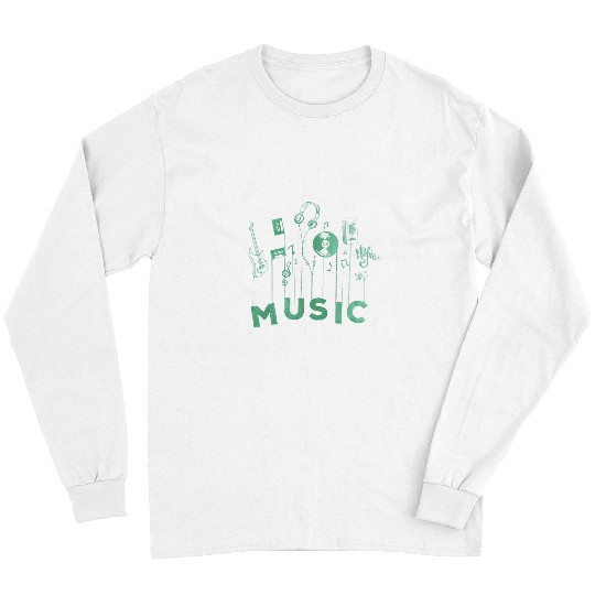 Funny Guitar Musical Notes Guitar Vinyl Music Lover Long Sleeves