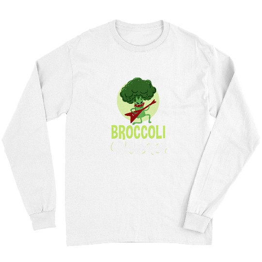 Funny Guitar Broccoli Guitarist Whisperer Vegetable Lover Guitarist Long Sleeves