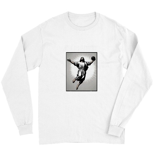 Sport Basketball He Is Risen Rizzin Funny Easter Jesus Playing Basketball 2 Long Sleeves