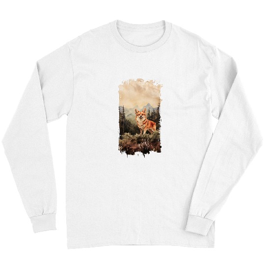 Corgi Pet Clear Red Corgi Mountain Paw Design Dog Mom Dad 1 Long Sleeves
