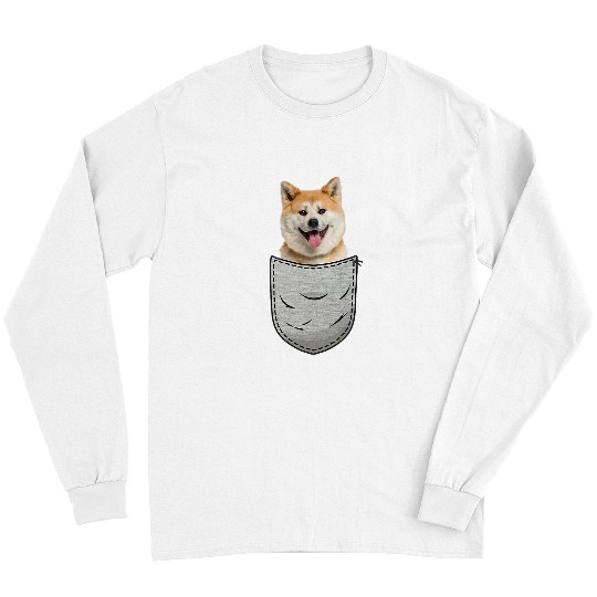 Akita Pet Cute Akita Inu Ken Japanese Chest Pocket Dog Owner Dog Long Sleeves