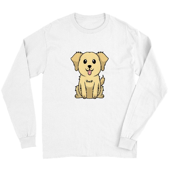 Golden Retriever Pet Funny Goldie Baby Chibi Kawaii Animal Golden Retriever Dog Puppy Long Sleeves