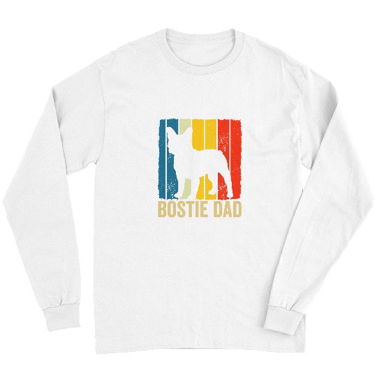 Boston Terrier Pet Retro Boston Terrier Dad Gift Dog Owner Pet Bostie Father 8 Long Sleeves