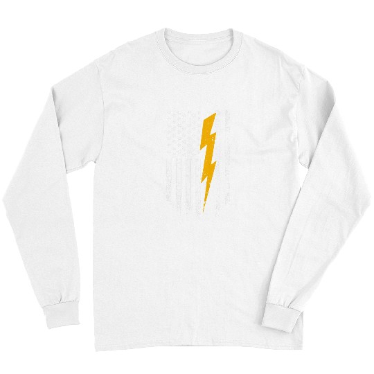 Electrician USA American Flag Tools for Electricians Lineman Long Sleeves