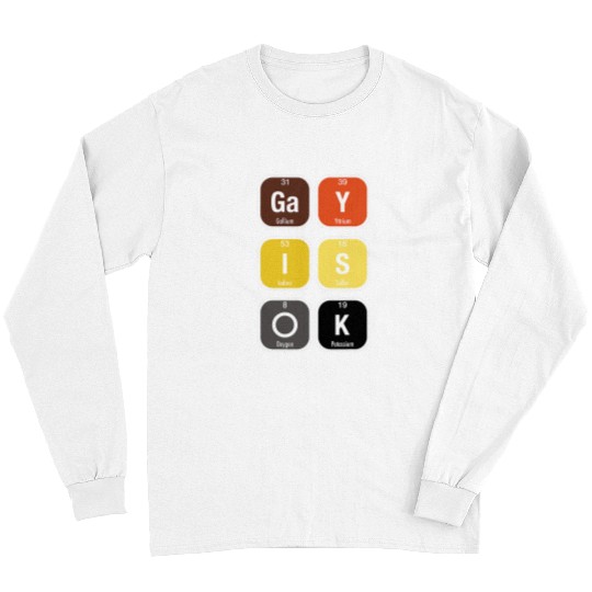 Gay Is OK mlm Pride Subtle LGBTQ Bear Flag Chemistry Gift Long Sleeves