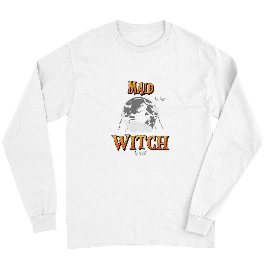 Halloween Maid Witch Funny Cute Housekeeper Cleaning Women Long Sleeves