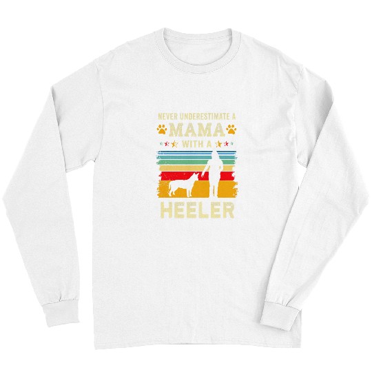 Australian Cattle Pet Retro Red Blue Heeler Mama Gift Australian Cattle Dog Mom Long Sleeves