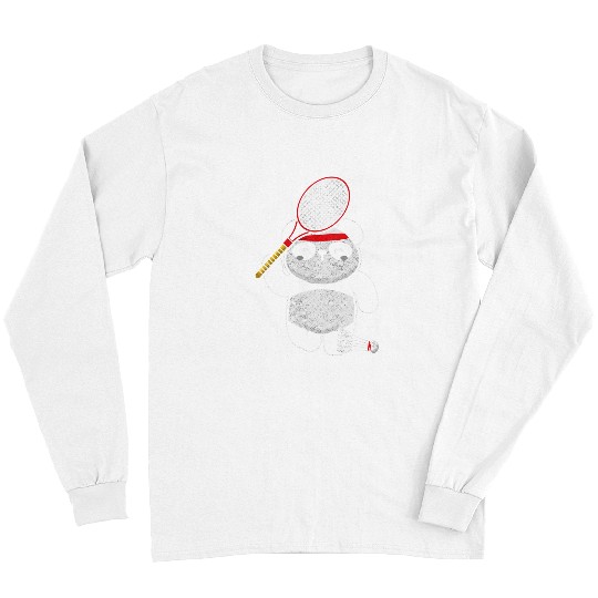 Sport Badminton Panda Bear Shuttlecock Sport Fun Gift Cute Bears Long Sleeves