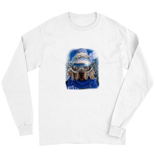 English Bulldog Pet Skiing Ski Weimaraner Dog in Winter Ski Snowboarding Sport Long Sleeves