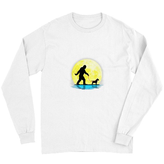 Bull Terrier Pet bigfoots Walking Bull Terrier Dog Full Moon Light Lovers Long Sleeves
