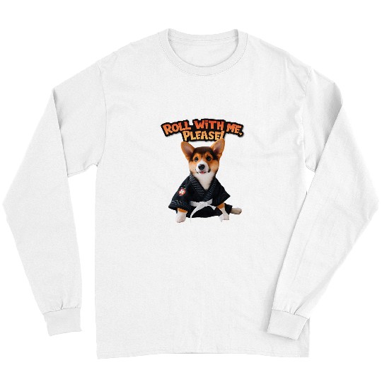 Corgi Pet Brazilian Jiujitsu BJJ Roll with cute Corgi Long Sleeves