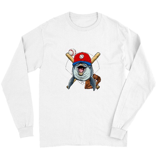 Sport Baseball Dolphin Whale Pitcher Catcher Baseball Coach271 Long Sleeves
