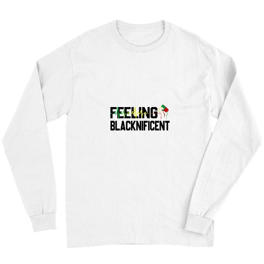 black power fist feeling blacknificent heartbeat Long Sleeves