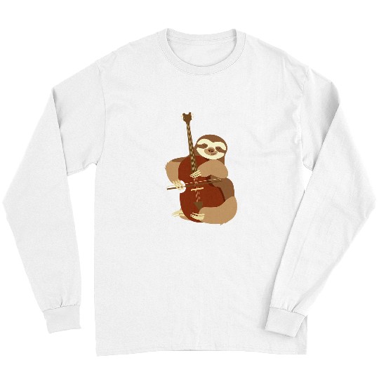 Funny Cellist Sloth Gift Cello Player Cellist Musician Classical Music Long Sleeves
