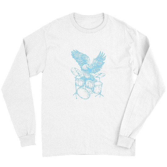 Funny Drummer SEEMBO Eagle Playing Drums Musician Drummer Drumming Band Long Sleeves