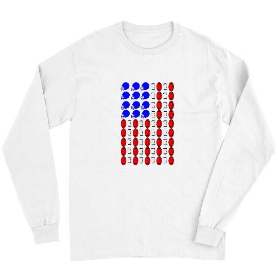 Sport American Football Flag Men Women Kids Merica USA Game Match Long Sleeves
