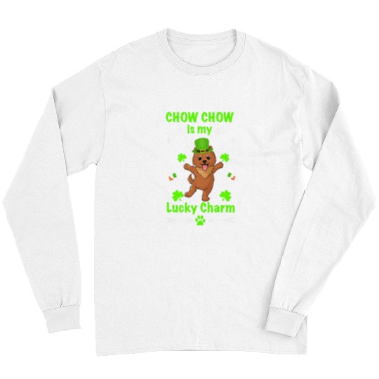 Chow Chow Pet Is My Lucky Charm Cute Dog Patricks Day Long Sleeves