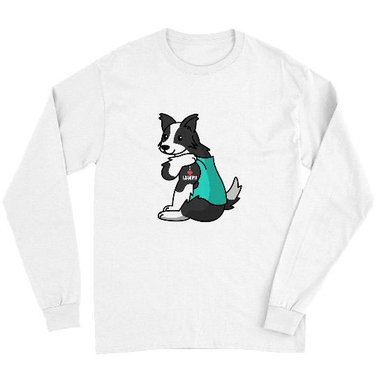 Border Collie Pet I Love Grandma Tattoo Border Collie Grandmother Long Sleeves