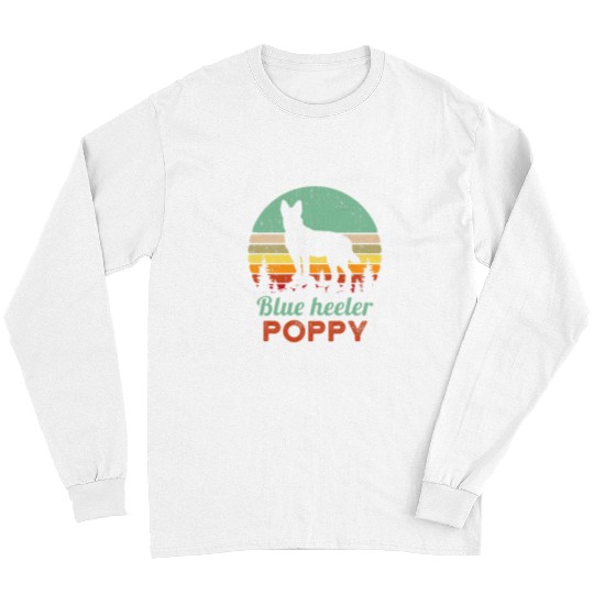 Australian Cattle Pet Retro Blue Heeler Poppy 1970s Australian Cattle Dog Grandpa Long Sleeves
