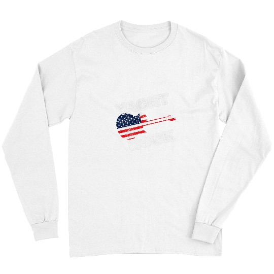 Funny Guitar Yacht Rock Tee Guitar Music Party Boat Drinking Fun Vintage Long Sleeves