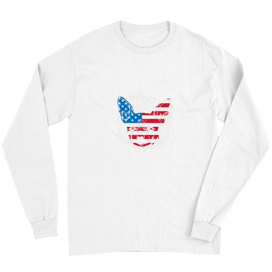 Chihuahua Pet Head American Flag Domestic Dogs Lover US Animal Long Sleeves
