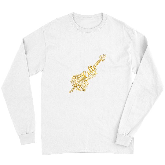 Funny Cellist Playing Cello Player Classical Music Lover Orchestra 2 Long Sleeves