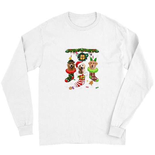 Golden Retriever Pet Tree Christmas Light Dog Ugly Sweater Long Sleeves