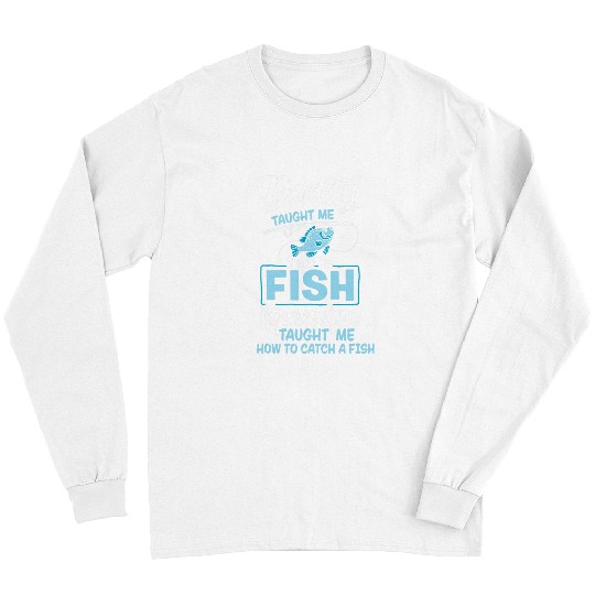 Fishing Grandpa Fisher Rod Angler Fisherman Dad Fishing Fisher Long Sleeves
