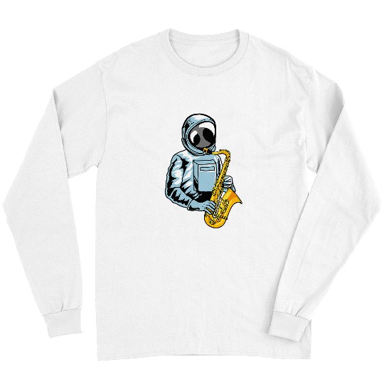 Funny Saxophone Astronauts Saxophonist Astronaut Instrument Saxo Sax Saxophone Long Sleeves