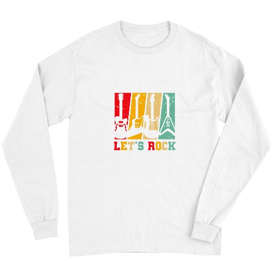 Funny Guitar Rock and Roll Reto Lets Rock Guitarist Bass Guitar Player Guitarist Long Sleeves