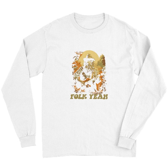 Funny Guitar Folk Yeah Vintage Sasquatch Guitarist bigfoots Country Music Long Sleeves