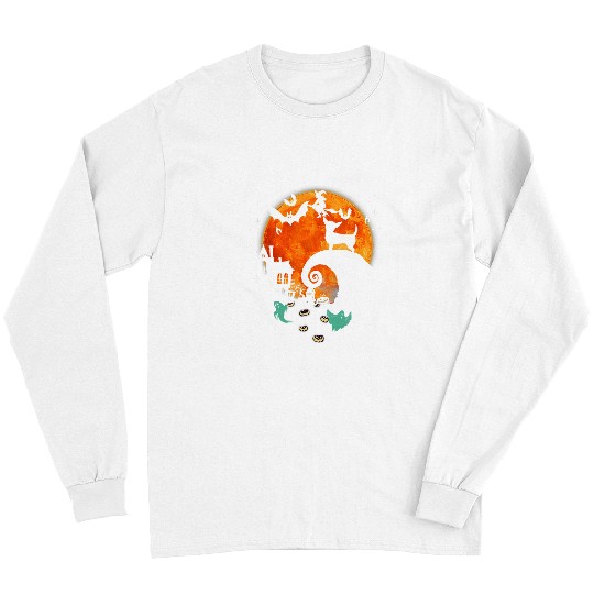 Chihuahua Pet Moon Scary Pumpkin Halloween Costume Long Sleeves