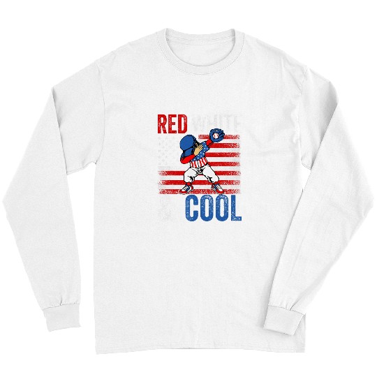 Sport Baseball American Flag Baseball 4th of July USA Patriotic Boy Toddler Long Sleeves