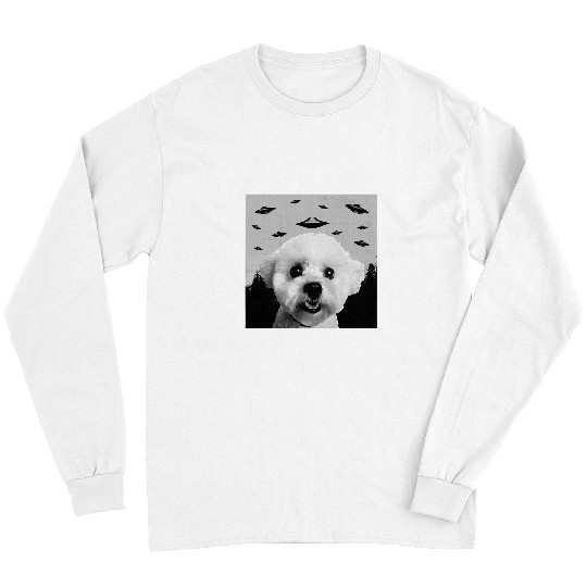 Bichon Pet Alien UFO Funny Bichon Frise Dog Lover Men Women Kids 0 Long Sleeves