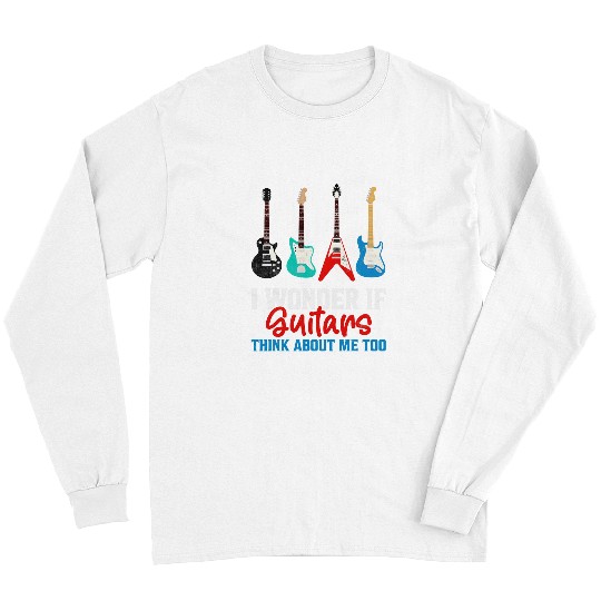 Funny Guitar Retro vintages Electric Guitarist Heavy Metal Rock 3 Guitarist Long Sleeves