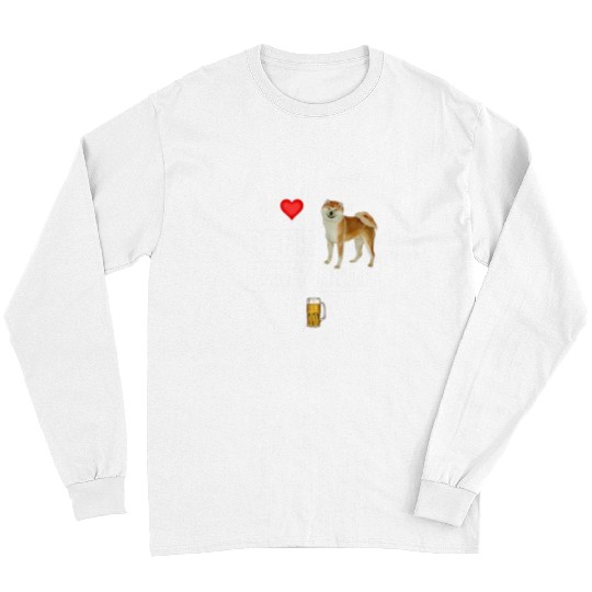 Akita Pet Beer I Love Beer and My Akita Mom Dad Dog Drinking Pet Parents Dog Long Sleeves