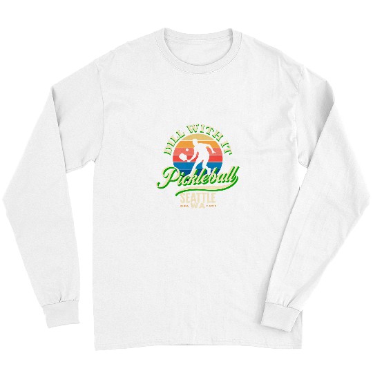 Sport Pickleball Dill With It Pickleball Retro Sunset Athletic Long Sleeves