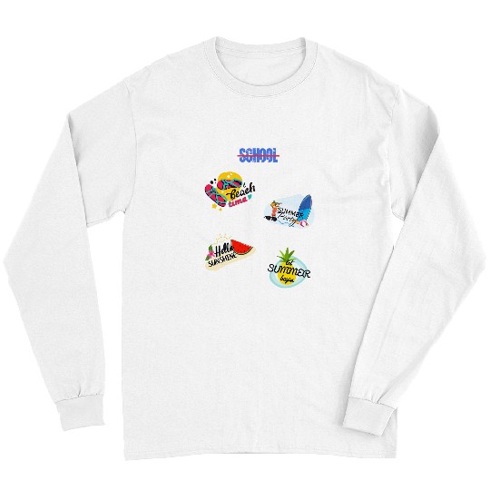 Happy Last Day of School Teacher Student Hello Summer Beach Long Sleeves