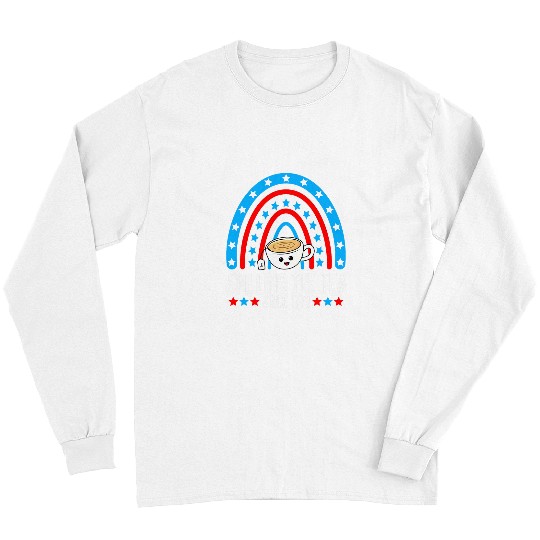 America Spilling the Tea Since 1773 4th of July Rainbow Girl Long Sleeves