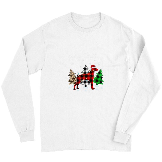 Doberman Pet Leopard buffalo plaids Doberman Pinscher Dog Christmas Pajama Long Sleeves