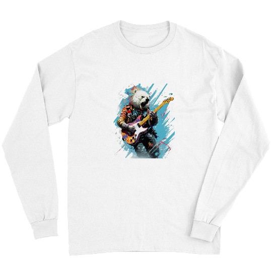 Funny Guitar Rock Guitar Polar Bear Guitarist 2 Long Sleeves
