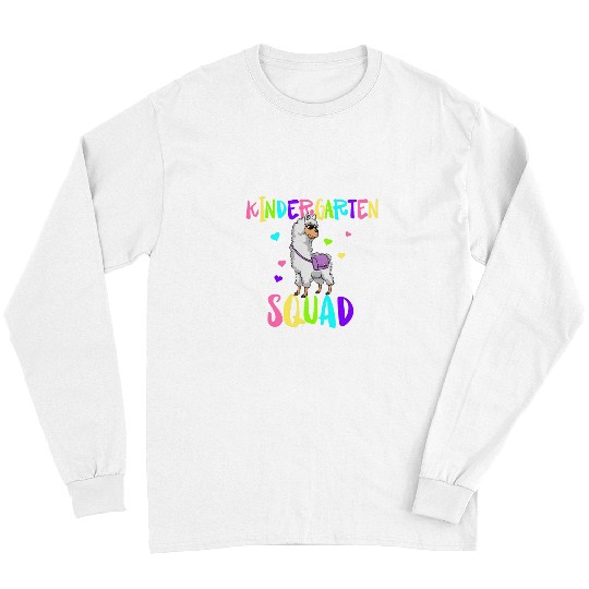 Llama Kindergarten Squad Team Llama Teacher Or Llama Student Long Sleeves