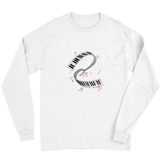 Funny Piano Womens Piano Player Gift Piano Keyboard Music Teacher Long Sleeves
