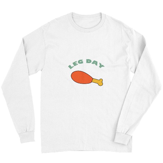 Funny Drummer Lacrosse Gift LEG DAY Retro Turkey Leg Drumstick Gym Workout Running Funny Long Sleeves