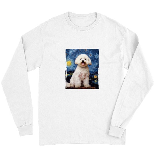Bichon Pet Cute Bichon Frise Dog Van Gogh Art Bichon Frise Lover Long Sleeves