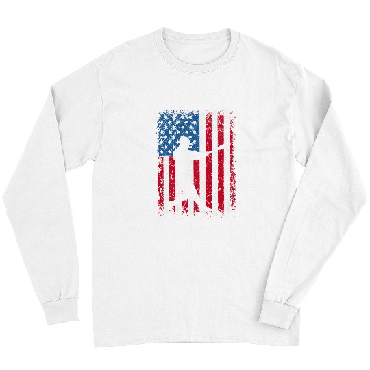 Sport Baseball American Flag Baseball Red White Blue 4th of July Boys Men 3 Long Sleeves