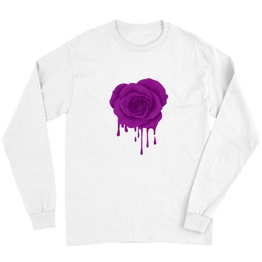 Funny Violin Purple Violet Melting Rose Flower Gardener Botanist Flowers Long Sleeves